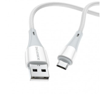 Кабель USB - micro USB Borofone BX60 (повр. уп.) 100см 2,4A  (white) (234977)#2028480