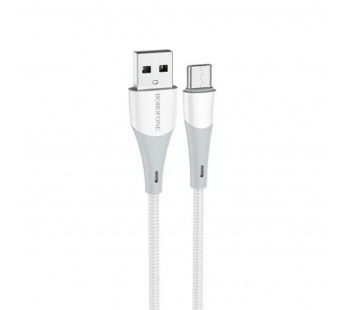 Кабель USB - micro USB Borofone BX60 (повр. уп.) 100см 2,4A  (white) (234977)#2028481