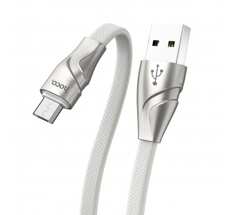 Кабель USB - micro USB Hoco U57 Twisting (повр. уп.) 120см 2,4A  (white) (234978)#2028485