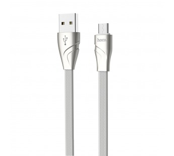 Кабель USB - micro USB Hoco U57 Twisting (повр. уп.) 120см 2,4A  (white) (234978)#2028483