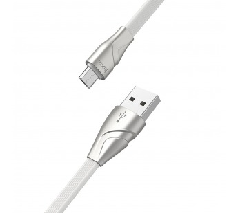 Кабель USB - micro USB Hoco U57 Twisting (повр. уп.) 120см 2,4A  (white) (234978)#2028484