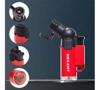 Турбо горелка GT-10 заправляемая, красная REXANT#2077355