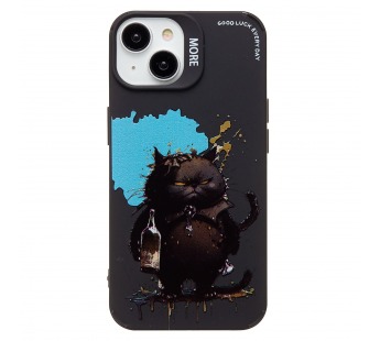 Чехол-накладка - SC335 для "Apple iPhone 13/iPhone 14" (черный кот) (black) (233108)#2031669