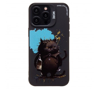 Чехол-накладка - SC335 для "Apple iPhone 15 Pro Max" (черный кот) (black) (233092)#2031616
