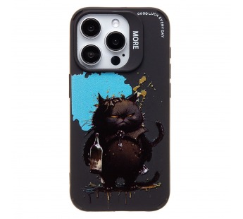 Чехол-накладка - SC335 для "Apple iPhone 15 Pro" (черный кот) (black) (233096)#2031628