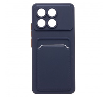 Чехол-накладка - SC337 с картхолдером для "Xiaomi Poco F6 Pro" (dark blue) (233661)#2031684