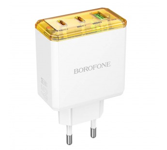 Адаптер Сетевой Borofone BAS34A Treasure 2Type-C/USB 65W (white)#2028888