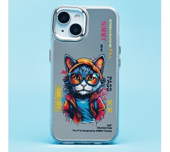 Чехол-накладка - PC092 для "Apple iPhone 13/iPhone 14" (кот) (transparent) (233260)#2035824