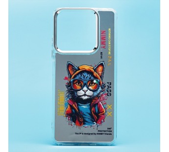 Чехол-накладка - PC092 для "Xiaomi Redmi Note 13 Pro 5G " (кот) (transparent) (233220)#2133426
