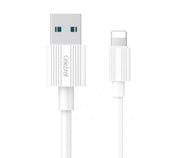 Кабель USB - Apple lightning Celebrat CB-09I (повр. уп) 100см 1,5A  (white) (223439)#2032317