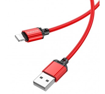 Кабель USB - Lightning BOROFONE BX87 (2.4A/1m/текстиль) красный#2030855