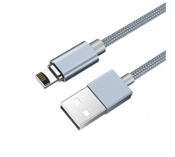 Кабель USB - Apple lightning Hoco U40A магнитный (повр. уп.) 100см 2A  (metal grey) (229845)#2032641