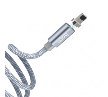 Кабель USB - Apple lightning Hoco U40A магнитный (повр. уп.) 100см 2A  (metal grey) (229845)#2032642