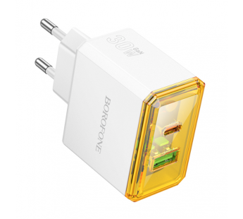 Адаптер Сетевой Borofone BAS32A Treasure USB/Type-C 30W (white) (229451)#2033545