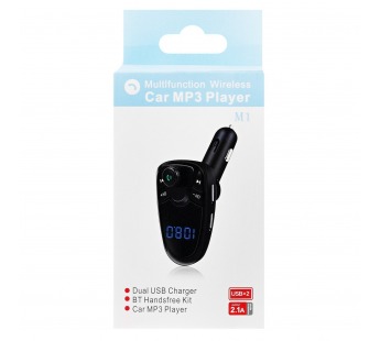 Автомобильный FM-трансмиттер - M-450M1 BT (повр. уп.)  2USB, mini jack 3,5 мм (black) (235435)#2033550