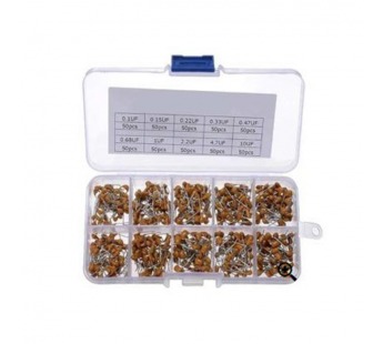 Набор монолитных конденсаторов, 500шт. 10 номиналов (0,1 мкФ-10 мкФ)#2067710