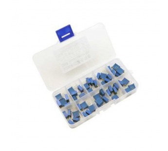 Набор подстроечных резисторов 3296W 10 номиналов, 50 шт.(100ом-1 Мом)#2067707