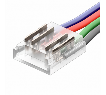 Коннектор Кн-3-10 для SMD ленты 4PIN 10мм прямой с проводом, шт#2035744