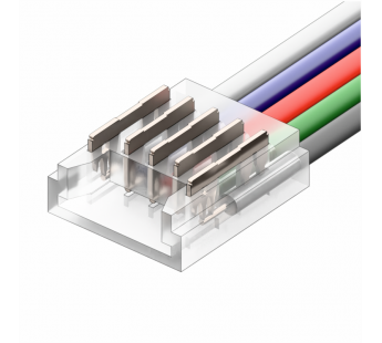 Коннектор Кн-3-10 для SMD ленты 5PIN 10мм прямой с проводом, шт#2035731