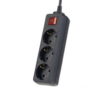 Сетевой удлинитель Perfeo "POWERMATE" с выключателем, 3,0м, 3 розетки, черный (PF-PM-3/3,0-B)#2033709