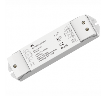 RoRi A4 контроллер 4-канальный 12-48V, 4CHx5A, 2.4 ГГц, шт#2138055