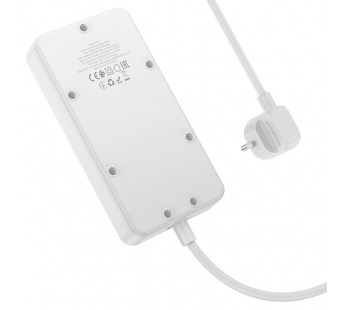 Сетевой удлинитель Hoco AC7A, 1.5м, EU/UK/US + (1C3A), 2500W/USB 17W, черный#2034889