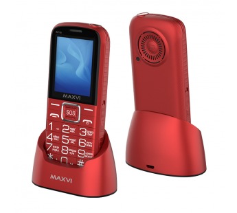 Мобильный телефон MAXVI B21 ds с док станцией Red (2.4"/1,3МП/2300mAh)#2042235