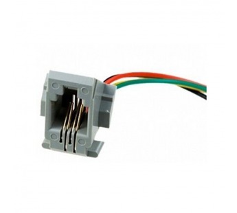 Гнездо RJ10 4р4с на корпус, с проводом#2100704