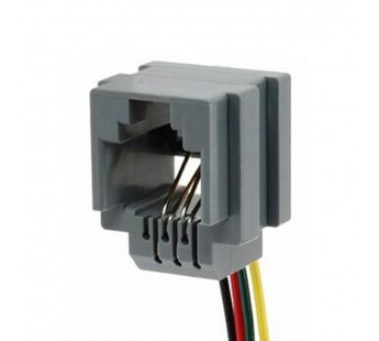 Гнездо RJ11 6р4с на корпус, с проводом 20см#2100705