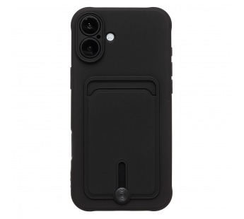 Чехол-накладка - SC304 c картхолдером для "Apple iPhone 16 Plus" (black) (234442)#2039735