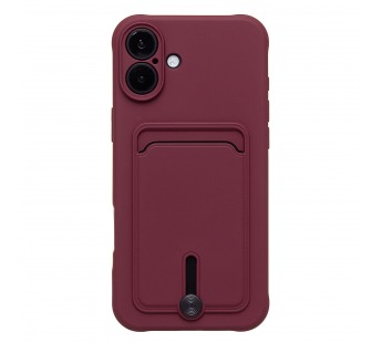 Чехол-накладка - SC304 c картхолдером для "Apple iPhone 16 Plus" (bordo) (234454)#2039736