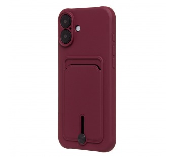 Чехол-накладка - SC304 c картхолдером для "Apple iPhone 16 Plus" (bordo) (234454)#2140002