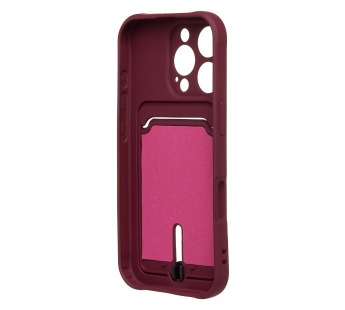 Чехол-накладка - SC304 c картхолдером для "Apple iPhone 16 Pro" (bordo) (234455)#2140017