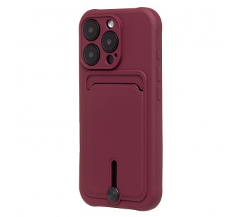 Чехол-накладка - SC304 c картхолдером для "Apple iPhone 16 Pro" (bordo) (234455)#2140018