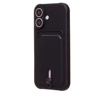 Чехол-накладка - SC304 c картхолдером для "Apple iPhone 16" (black) (234441)#2140026