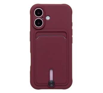 Чехол-накладка - SC304 c картхолдером для "Apple iPhone 16" (bordo) (234453)#2039743