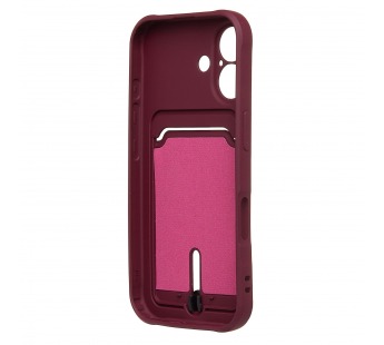 Чехол-накладка - SC304 c картхолдером для "Apple iPhone 16" (bordo) (234453)#2140039