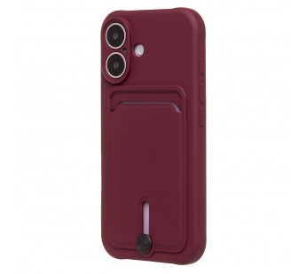 Чехол-накладка - SC304 c картхолдером для "Apple iPhone 16" (bordo) (234453)#2140040