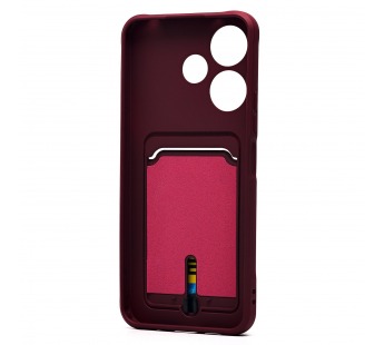 Чехол-накладка - SC304 с картхолдером для "Xiaomi Redmi 13 4G" (bordo) (233763)#2139979
