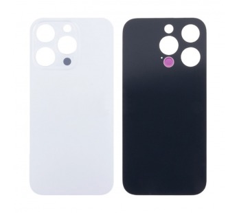 Задняя крышка для iPhone 14 Pro Max (A2895) Белый (стекло, монолит, широкий вырез под камеру, логотип) - Премиум#2103069