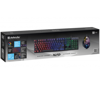 Игровой набор DEFENDER Nord GS-959, черный (мышь+клавиатура)#2044216
