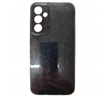 Чехол силиконовый Samsung A25 блестки с защитой камеры черный#2130888