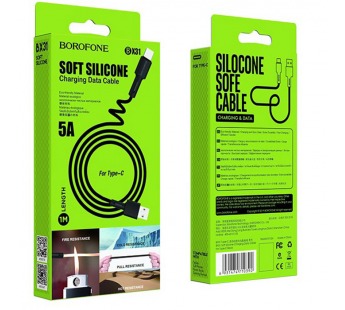 Кабель USB - Type-C Borofone BX31 Silicone 1m ip15 (Незамерзающий) Черный#2041099