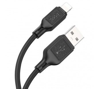 USB кабель шт.USB (A) - шт.Lightning 1,0м, 2,4А силиконовый, чёрный X90 "Hoco"#2040671