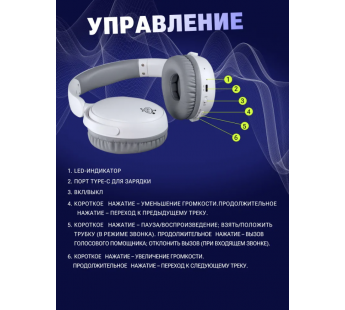 Полноразмерные Bluetooth наушники Smartbuy EXCELLENCE (SBH913) (белый)#2052920