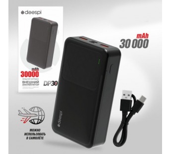 Портативный аккумулятор DEESPI DP30 30000 mAh (черный)#2073457