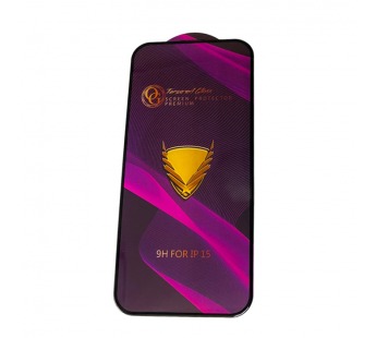 Защитное стекло iPhone 15/16 (Golden Armor OG ESD) тех упаковка Черное#2134548
