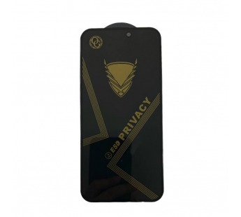 Защитное стекло iPhone 15/16 (Golden Armor Антишпион OG ESD) тех упаковка Черное#2134544