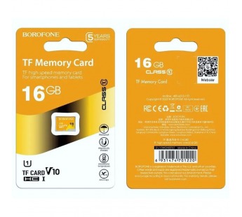 Карта памяти Borofone Micro SD, 16gb#2093695