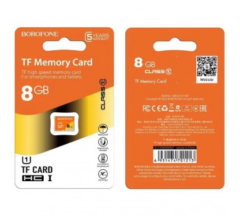 Карта памяти Borofone Micro SD, 8gb#2093688